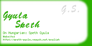 gyula speth business card